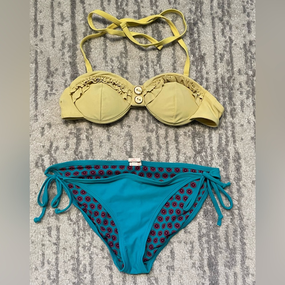 Yellow and Teal Swimsuit